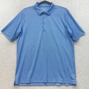 Johnnie O Polo Shirt Mens Large Blue Zazu Pipeline Performance Golf UPF 50